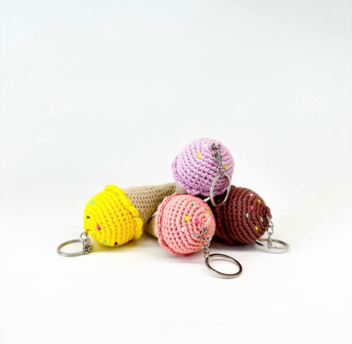 Key chain ice cream pink and lilac