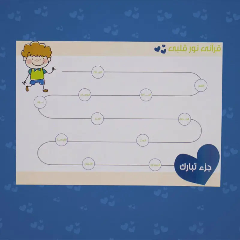 لوحة اكتب وامسح  حفظ جزء قرآن dry erase Quran memorization tracker