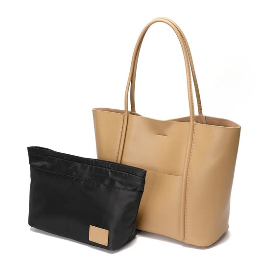 Classic Shoulder Top Grain Leather Tote Bag Briefcase for Women