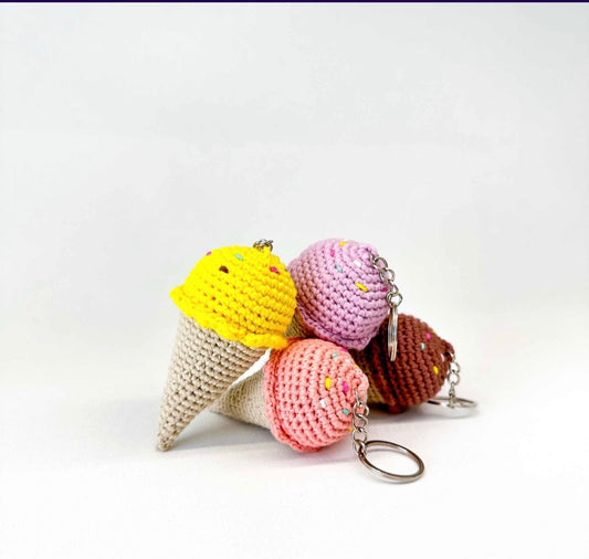 Key chain ice cream pink and lilac