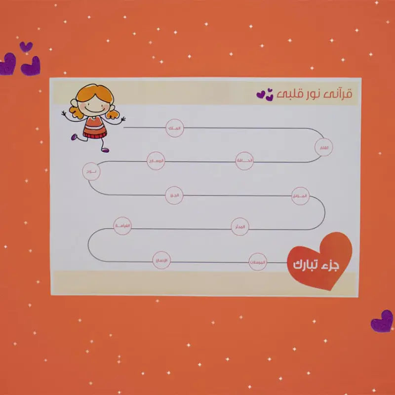 لوحة اكتب وامسح  حفظ جزء قرآن dry erase Quran memorization tracker