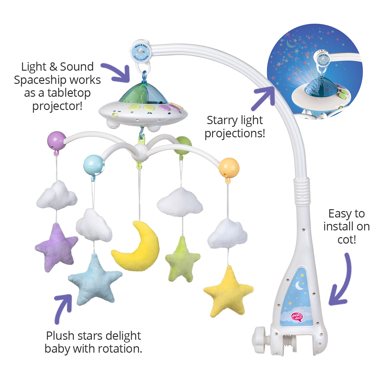 Baby mobile Quran with projector