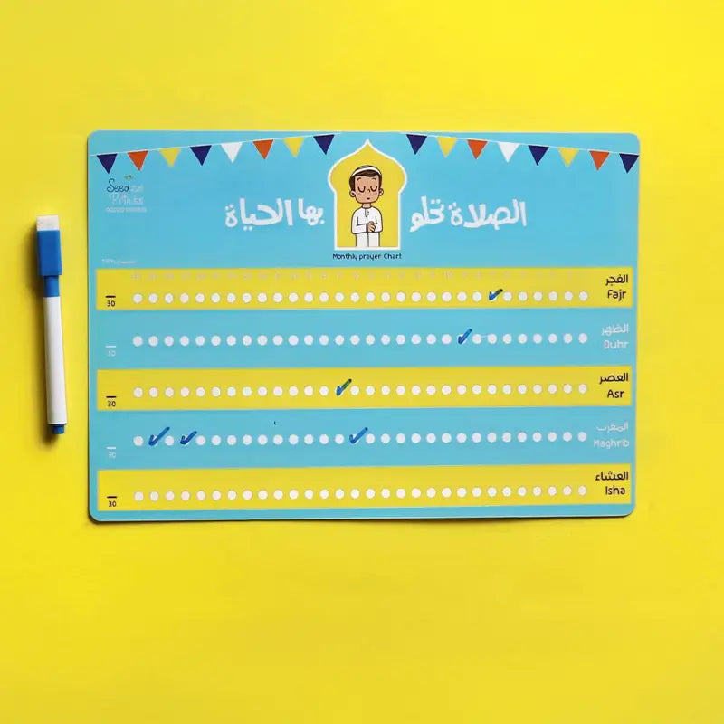 لوحة قائمة الصلاة الشهرية