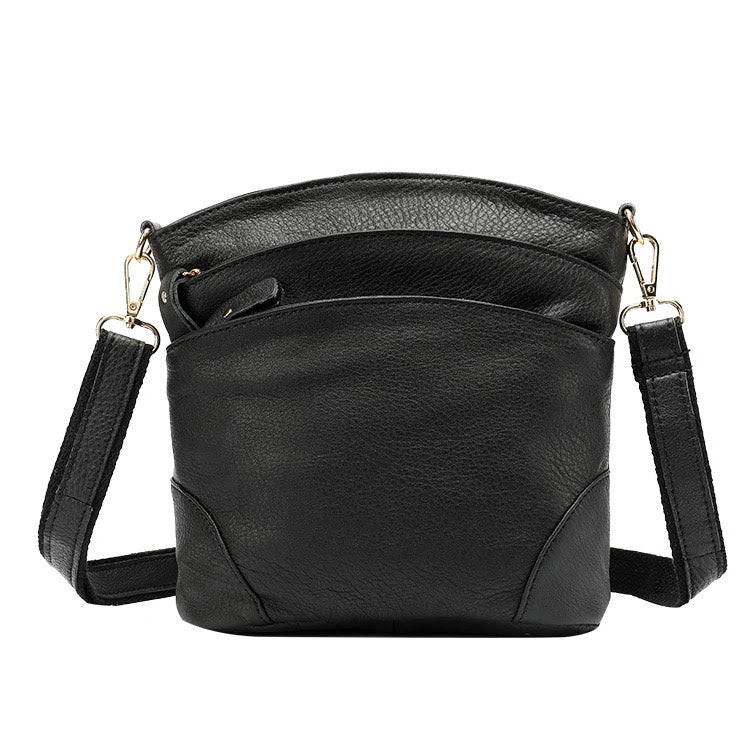 Genuine leather crossbody adjustable straps handbag