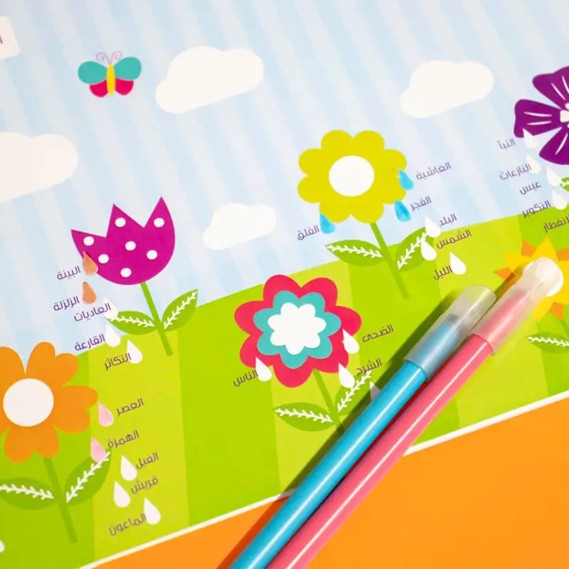 لوحة اكتب وامسح  حفظ جزء قرآن dry erase Quran memorization tracker