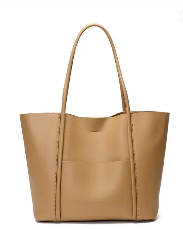 Classic Shoulder Top Grain Leather Tote Bag Briefcase for Women