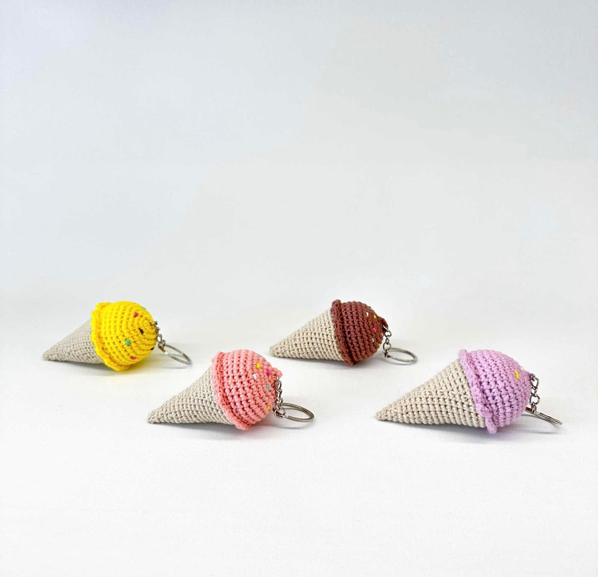 Key chain ice cream pink and lilac