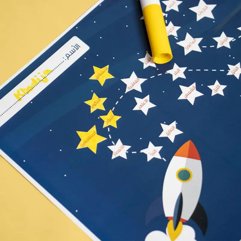 لوحة اكتب وامسح  حفظ جزء قرآن dry erase Quran memorization tracker