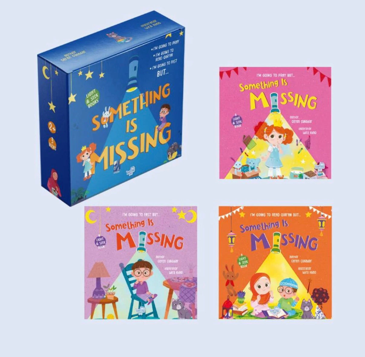 Something is missing, light and seek board book set