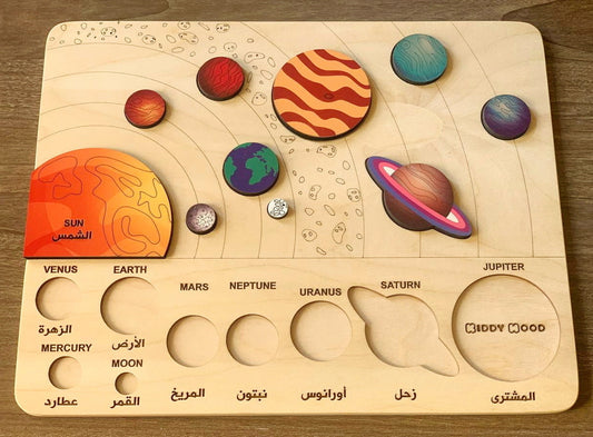 بازل المجموعة الشمسية Bilingual Solar System Puzzle