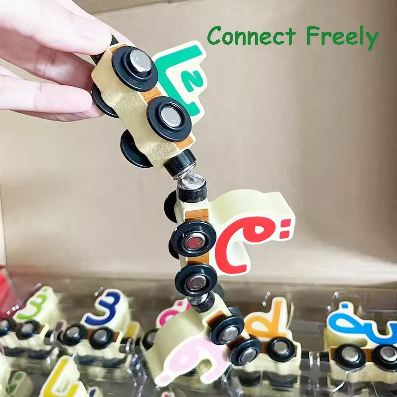 قطار الأحرف العربية المغناطيسي Arabic Alphabet magnetic wooden train