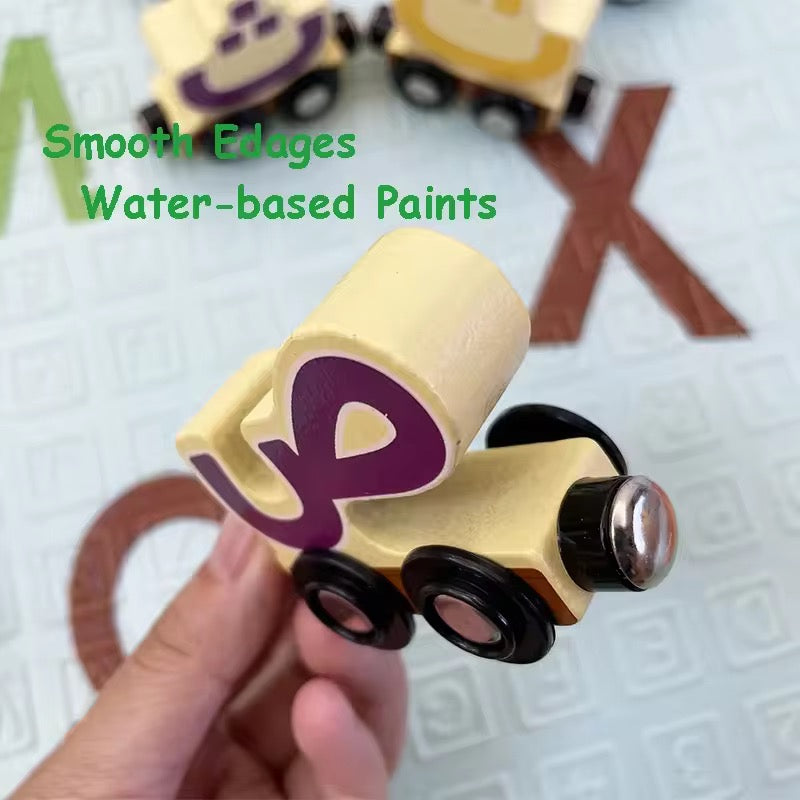 قطار الأحرف العربية المغناطيسي Arabic Alphabet magnetic wooden train