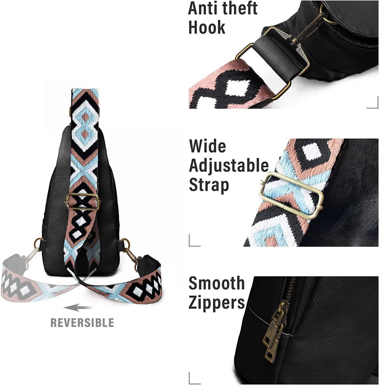 Crossbody Sling Bag with Wide Strap – Large Capacity